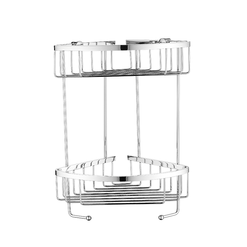 8617 25x19x35cm Layer Double Layer Corner Storage Basket Stainless Steel Accessories