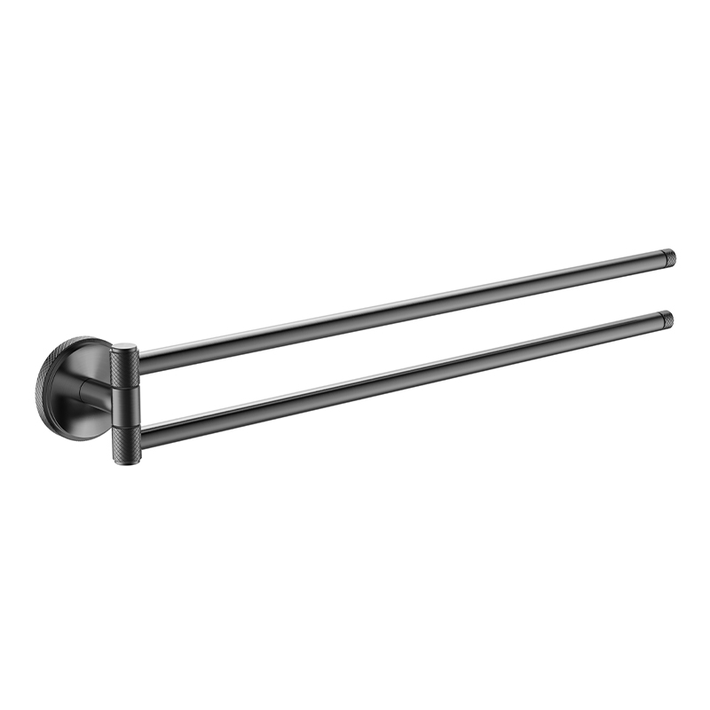093049 Gun Black Double Swivel Tuala Tuala Tuala Rak Bilik Mandi