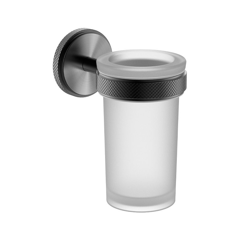 093051 Gun Black Bathroom Toothbrush Holder Wall dipasang pemegang Tumbler